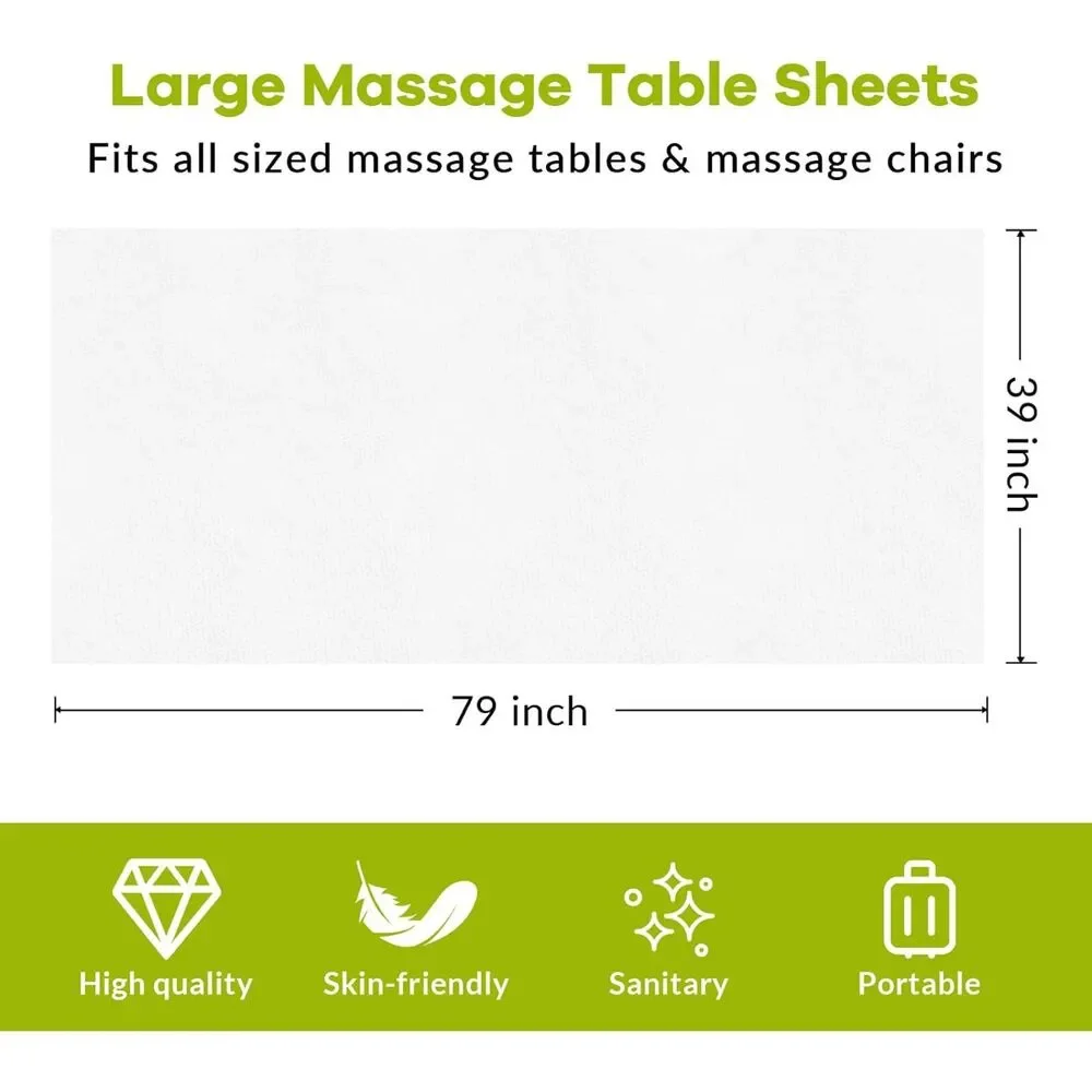 20 Disposable Massage Table Sheets 39 x 79 Extra-Large Spa Bed Covers
